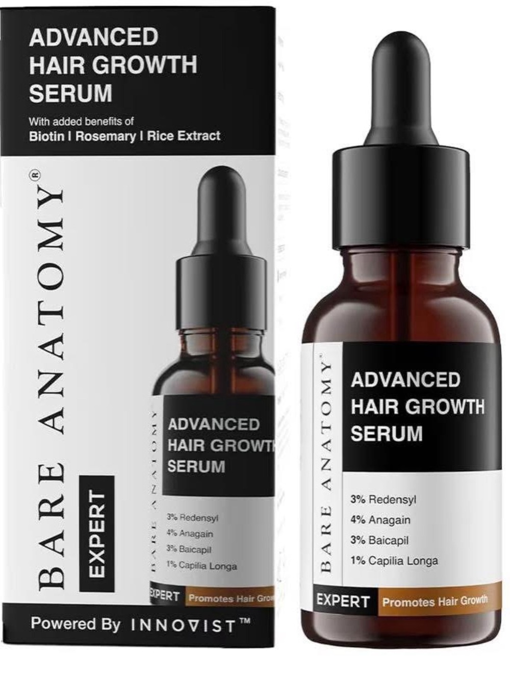 Bare Anatomy Advanced Hair Growth Serum - 2x Better Results than Minoxidil